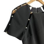 Alice + Olivia Kristiana Pearl Embellished Fitted Black Sheath Mini Dress Size 2 Photo 4