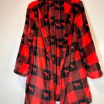 Victoria's Secret  PINK Red & Black Buffalo Plaid Robe Dog Pattern Women’s XS/S Photo 1
