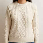Aelfric Eden Cream Cable Knit 90s Fisherman Sweater Size XS Rory Gilmore Style Photo 0