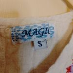 Magic  Size Small S Linen Cotton Embroidered Dress Floral Flower Boho Indie Short Photo 7