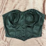 SheIn Black Leather Corset Faux Tube Top Photo 2