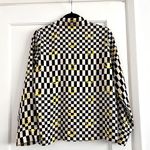 Checkered Satin Smiley Face Shirt Size M Photo 1