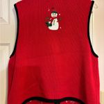 Bechamel Red Vintage Christmas Snowman Vest Size L Photo 1