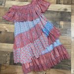 Rebecca Taylor  dress patchwork tiered raw hem off the shoulder lined‎ 0 silk Photo 3