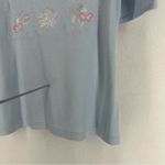 Baxter & Wells Embroidered Flower Short Sleeve T Shirt Womens Large Blue Photo 4