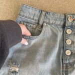 BDG Urban Outfitters Size Medium Light Wash Distressed Denim Skirt buttons Photo 3