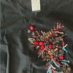 Cache Black and red floral embroidered skirt set Photo 6