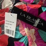 La Blanca  Over the Shoulder Front Knot Tankini Swimsuit Top, Size 14 NWT Photo 3
