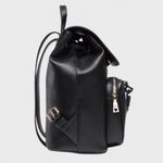 Love moschino Black Leather Backpack with Drawstring & Black Heart Chain NWT Photo 2