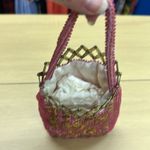 Vintage Hand Made Beaded Cloth Bag Drawstring Pouch Beggars Bag Photo 9