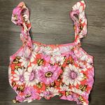 Lila Rose Lily Rose Floral Ruffle Boho Crop Top Junior’s Large Photo 4