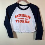 Summit Women’s Saturdays are for the Tigers Baseball Tee XS Clemson Auburn White Photo 0
