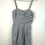 A Byer A.Byer Striped Sweetheart Sundress Size 7 Gray White Adjustable Spaghetti Straps Photo 0