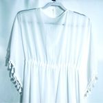 BOHO WHITE LOOSE FIT TASSEL BEACH COVERUP Size undefined Photo 2