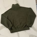 Aerie Offline by  Teddy Sherpa 1/4 Zip Pullover Sweatshirt Womens Small CamoGreen Photo 4