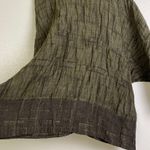 Ona NY Top Womens Size M Olive Shirt Wool Blend Lagenlook Crinkle Cuff Boxy USA Green Size M Photo 3