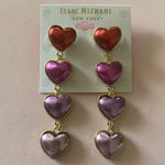 Isaac Mizrahi NWT--HANGING HEARTS EARRINGS Gorgeous tiered earrings, red, pink and purple, brand new Photo 2