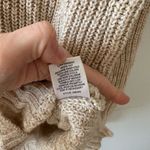 it's our time Sweater Women's Medium Beige V-neck Knit Winter Cabincore Pullover Photo 6