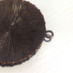 Gold Tone Faux Jade Turquoise Pendant 2" No Chain Green Photo 2