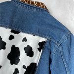 Vintage Mixed Animal Print Jean Jacket Blue Size XL Photo 11