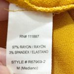 Rokoko Button Front Tie Waist Short Sleeve Midi Dress Pocket Mustard Yellow Sz M Photo 12