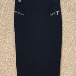 Karen Millen Imperfect Black Knee-Length Pencil Skirt zipper pockets back slit Photo 0