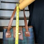 Ralph Lauren Black Watch Coated Canvas Leather Shopper Tote Shoulder Bag Vintage Photo 7