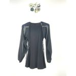 Badgley Mischka American Glamour Women Small Sequin Split Sleeve Blouse Black Photo 4