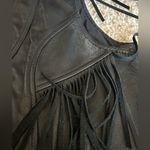 Flying Bikes Oakwood Vintage Women’s Leather Fringe Conch Detail Vest Sz M Black Size M Photo 4