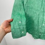 Frank & Eileen  Light Green 100% Linen V Neck Button Down Shirt Women's Size L Photo 5