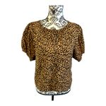Madewell Balloon Sleeve Button-Up Leopard Print Top Photo 1