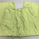 L.L.Bean Lime Green 100% Linen Cropped Pants Drawstring Elastic Waist Size 10 Reg Photo 1