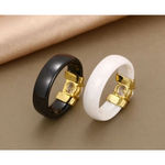 Boutique NEW Women's 1 Carat Diamond White & Gold Ceramic Ring‎ Size 8 Photo 3