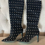 Betsey Johnson Betsy Johnson Black Heeled Boots embellished with secured diamond rhinestones. Photo 0