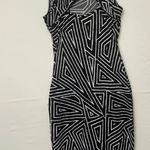 Emerald Sundae Black and White Geometric Midi Dress size S (H5).. Photo 4
