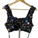For Love & Lemons Robin Black Floral Print Square Neck Crop Top Size Medium Photo 9