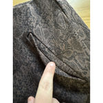 Chico's  Women Size 1 Pull On Brown Paisley Print Pants Stretch Office Modern City Photo 6