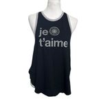SoulCycle NWT Je T’aime Graphic Tank Top Extra Small Black Cotton Workout Gym Photo 1