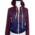 Empyre Women's Aztec Colorblock Hooded Y2K Vintage Windbreaker Jacket Sz Medium Purple Photo 0