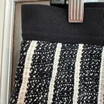 Ann Taylor Dark Navy White Tweed Vertical Stripe Pencil Skirt Size 12 Large NWT Photo 3