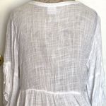 C.M.C Womens Blouse Top Sz Small Bohemian Ruffle Flare Slit Sleeves High Low Photo 2