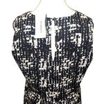 Evereve  Giana Cotton Tiered V-Neck Sleeveless Shift Dress Black Ivory Size M Photo 4