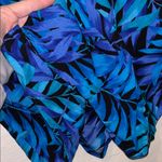 Vintage Hawaiian Tropical Blue and Black Leaf Print Skort Wrap Shorts Size M Photo 8