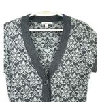 Coldwater Creek One Button Short Sleeve Cardigan Sweater Pockets Damask Size S Photo 1