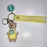 Starbucks  Yellow and White Bear Keychain with Wrist Strap or Bag Charm - New Photo 3