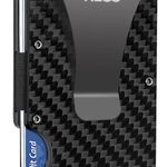  Carbon Fiber Wallet, Metal Money Clip Wallet, RFID Blocking Minimalist Wallet for Men Slim Aluminum Holder Pocket Cash Credit Card Holder Photo 0