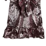 Love Shack Fancy  Pink Metallic Gabriella Lame Puff Sleeve Bow Mini Dress Size L Photo 5