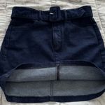 Good American  70’s Icon dark wash Denim Belted Mini Skirt, size 6/28 biker Photo 12