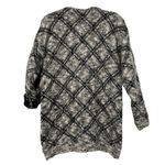 Vintage Mohair Wool Chunky Knit Grandpa Cardigan Sweater Black White Size Small‎ Photo 1