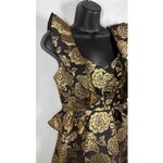River Island Synthetic Petite Black And Gold Jacquard Skater Dress size 10 NWOT Photo 4